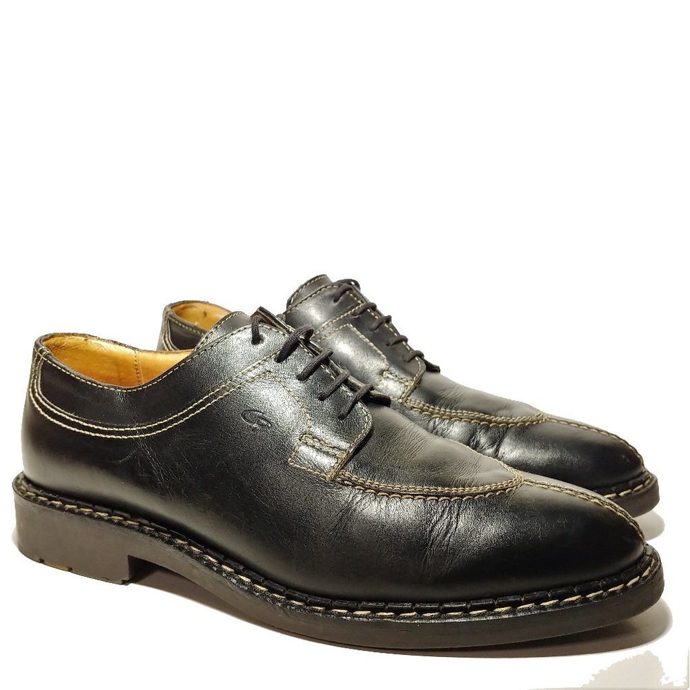 Christian Pellet Women's Black Leather Urban Oxford Sz 9 "CP" Embossed.